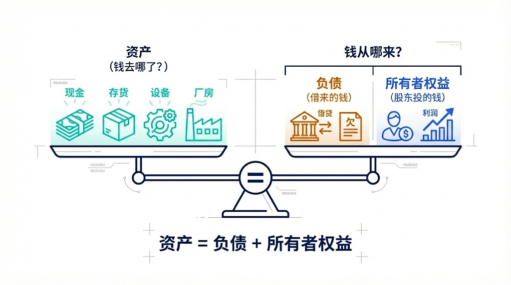 资产等于负债加所有者权益