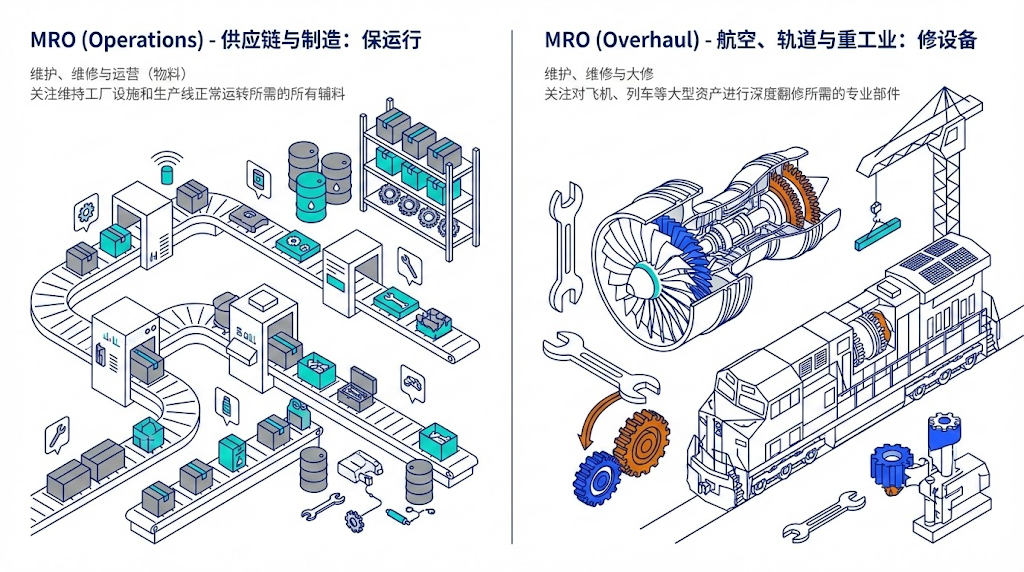 MRO 的两套英文:运营物料与深度翻修