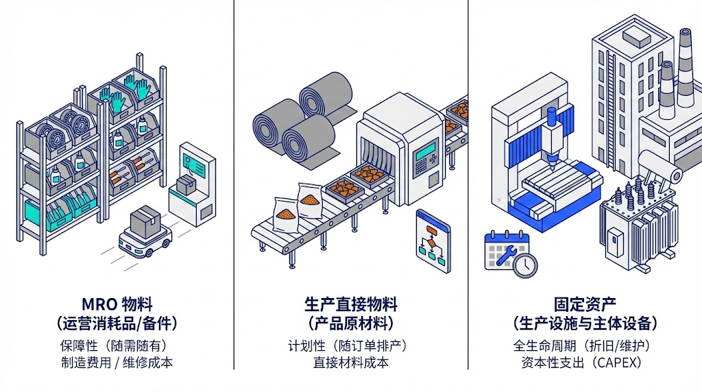 MRO、生产直接物料与固定资产的边界